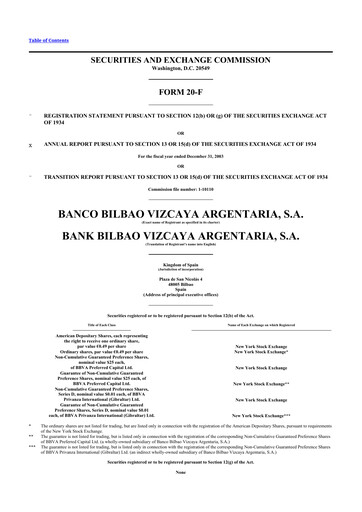 Thumbnail Banco Bilbao Vizcaya Argentaria 20-F Annual Report 
