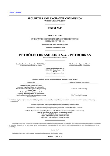 Thumbnail Petrobras 20-F Annual Report 