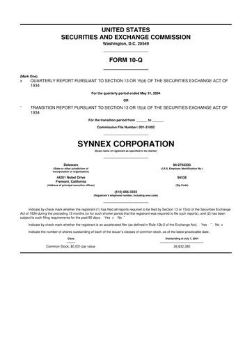 Vorschaubild TD Synnex 10-Q Quartalsbericht  