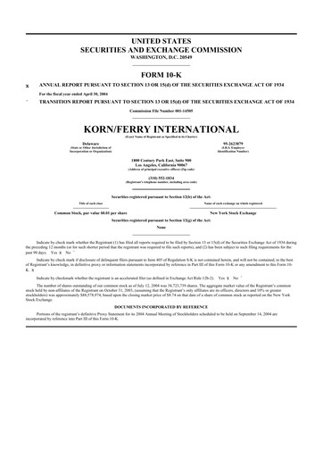 Thumbnail Korn Ferry
 10-K Annual Report 