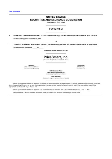 Thumbnail PriceSmart
 10-Q Quarterly Report FY 