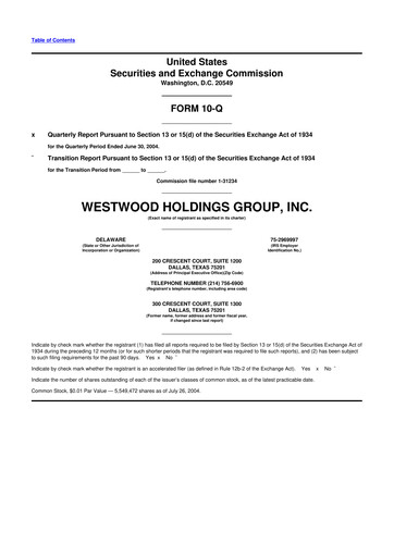 Thumbnail Westwood Holdings Group 10-Q Quarterly Report FY 