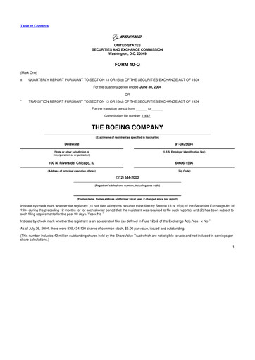 Miniature Boeing 10-Q Rapport trimestriel  