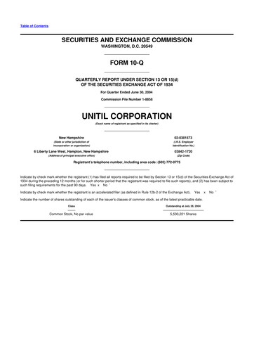Vorschaubild Unitil Corporation
 10-Q Quartalsbericht  