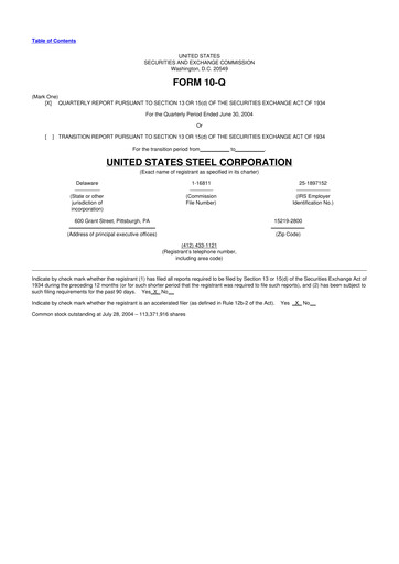 Vorschaubild U.S. Steel
 10-Q Quartalsbericht  