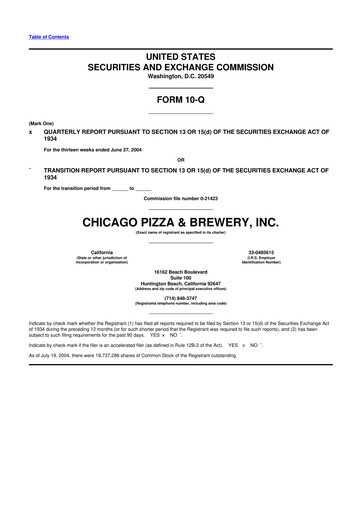 Thumbnail BJ's Restaurants
 10-Q Quarterly Report FY 