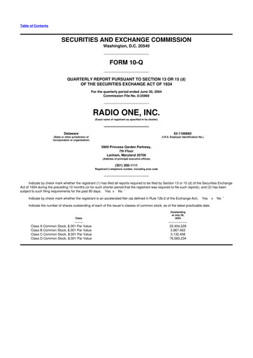 Thumbnail Urban One
 10-Q Quarterly Report FY 