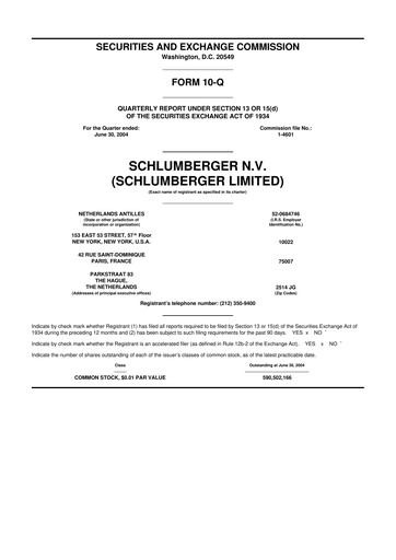 Vorschaubild SLB (Schlumberger) 10-Q Quartalsbericht  