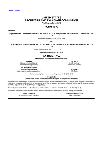 Thumbnail Elevance Health 10-Q Quarterly Report FY 
