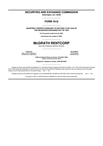 Thumbnail McGrath RentCorp
 10-Q Quarterly Report FY 