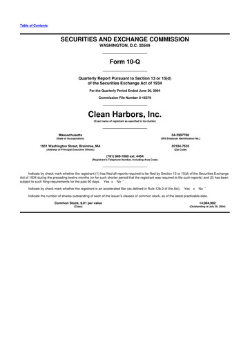 Thumbnail Clean Harbors
 10-Q Quarterly Report FY 
