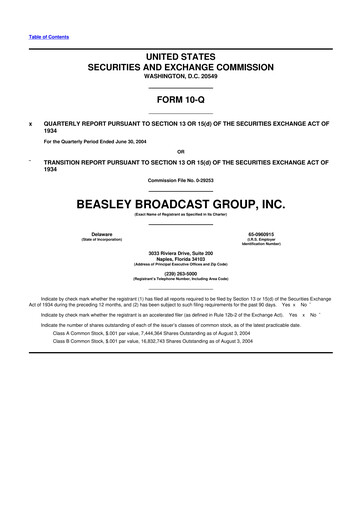 Thumbnail Beasley Broadcast Group
 10-Q Quarterly Report FY 