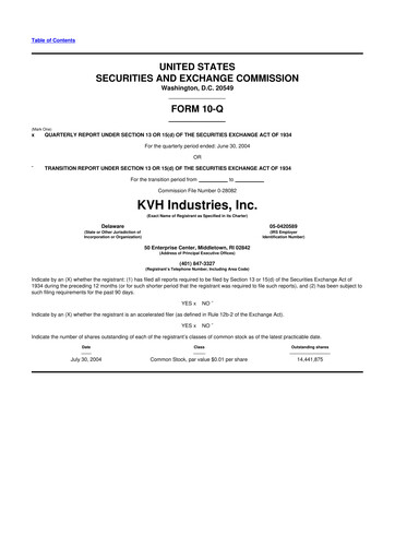 Thumbnail KVH Industries
 10-Q Quarterly Report FY 