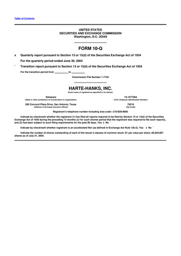 Miniature Harte Hanks 10-Q Rapport trimestriel  