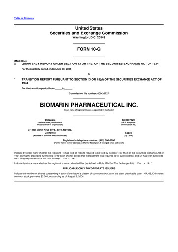 Thumbnail BioMarin Pharmaceutical 10-Q Quarterly Report FY 