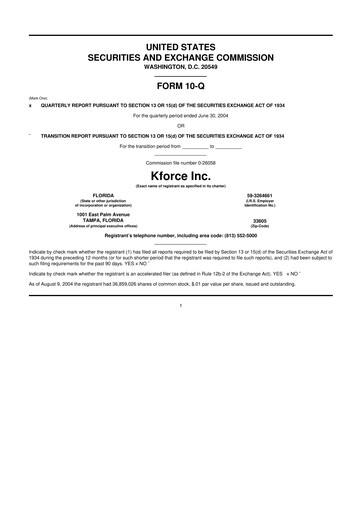 Thumbnail Kforce 10-Q Quarterly Report FY 