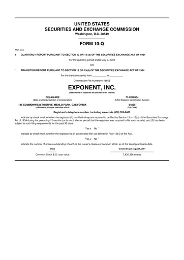 Thumbnail Exponent
 10-Q Quarterly Report FY 