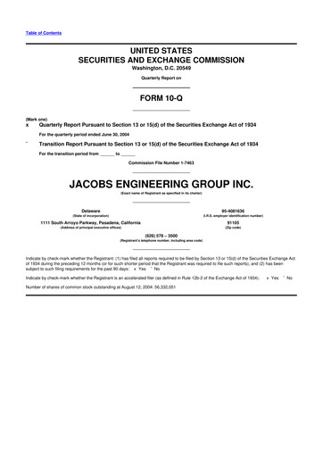 Miniature Jacobs Engineering 10-Q Rapport trimestriel  