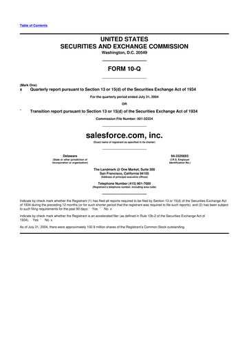 Vorschaubild Salesforce 10-Q Quartalsbericht  