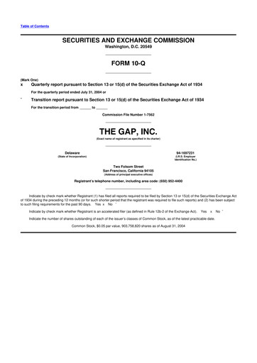 Vorschaubild Gap Inc.
 10-Q Quartalsbericht  
