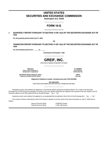 Thumbnail Greif 10-Q Quarterly Report FY 