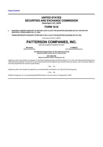 Thumbnail Patterson Companies
 10-Q Quarterly Report FY 