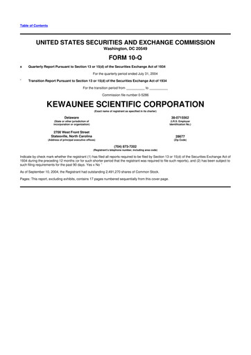 Thumbnail Kewaunee Scientific Corporation 10-Q Quarterly Report FY 