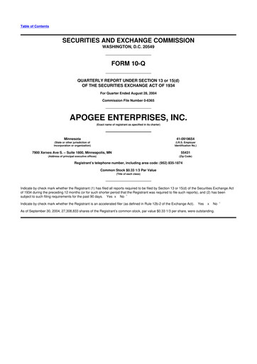 Thumbnail Apogee Enterprises 10-Q Quarterly Report FY 