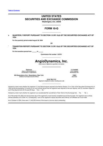 Thumbnail AngioDynamics 10-Q Quarterly Report FY 