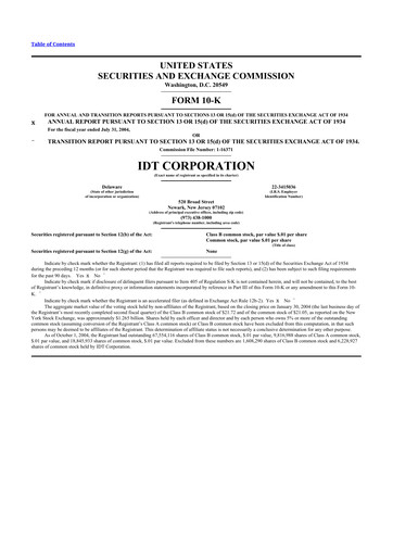 Thumbnail IDT Corporation
 10-K Annual Report 
