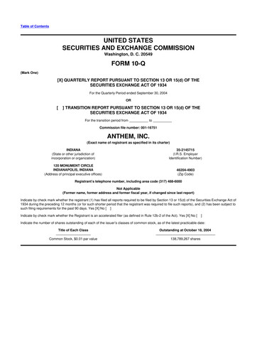 Thumbnail Elevance Health 10-Q Quarterly Report FY 