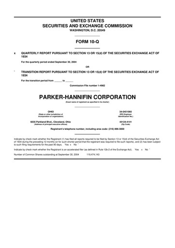 Thumbnail Parker-Hannifin
 10-Q Quarterly Report FY 