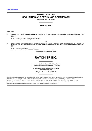 Thumbnail Rayonier 10-Q Quarterly Report FY 