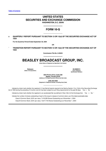Thumbnail Beasley Broadcast Group
 10-Q Quarterly Report FY 