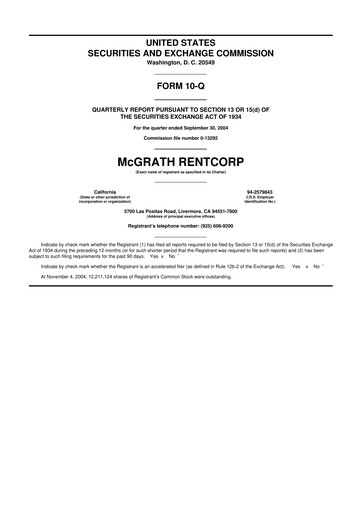 Thumbnail McGrath RentCorp
 10-Q Quarterly Report FY 