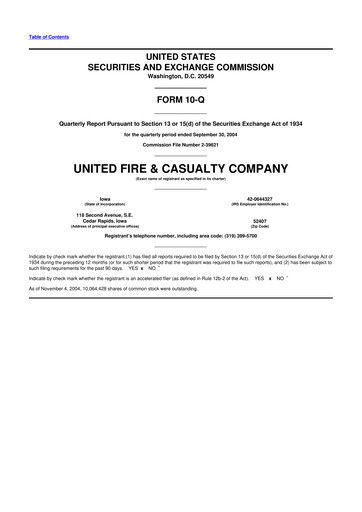 Vorschaubild United Fire Group 10-Q Quartalsbericht  