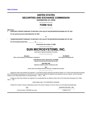 Thumbnail Sun Microsystems 10-Q Quarterly Report FY 