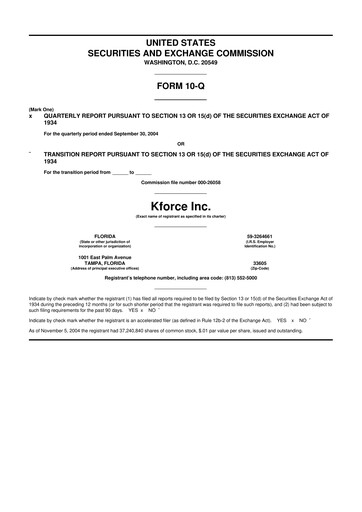 Thumbnail Kforce 10-Q Quarterly Report FY 