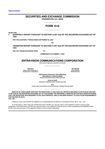 Thumbnail Entravision Communications
 10-Q Quarterly Report FY 