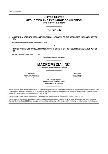 Miniature Macromedia 10-Q Rapport trimestriel  