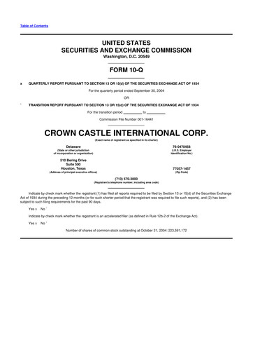 Vorschaubild Crown Castle 10-Q Quartalsbericht  