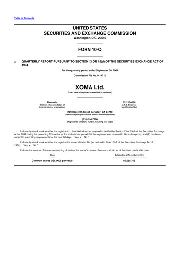 Thumbnail XOMA Royalty 10-Q Quarterly Report FY 