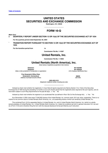 Vorschaubild United Rentals
 10-Q Quartalsbericht  