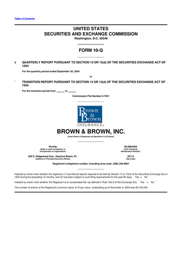 Thumbnail Brown & Brown
 10-Q Quarterly Report FY 