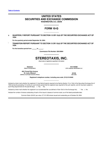 Vorschaubild Stereotaxis 10-Q Quartalsbericht  