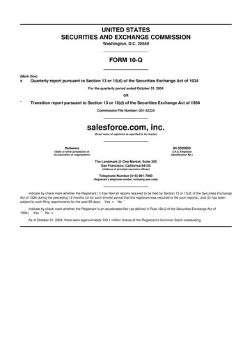 Vorschaubild Salesforce 10-Q Quartalsbericht  