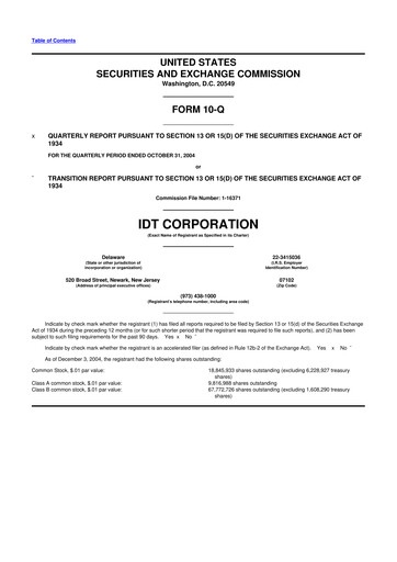 Thumbnail IDT Corporation
 10-Q Quarterly Report FY 