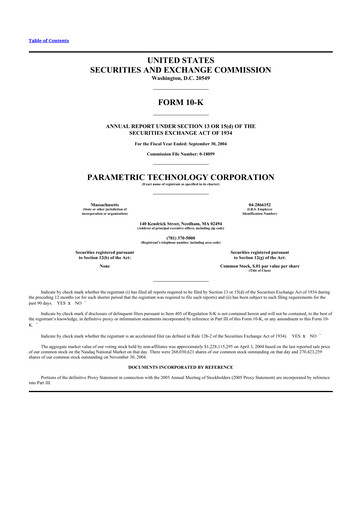 Thumbnail PTC 10-K Annual Report 