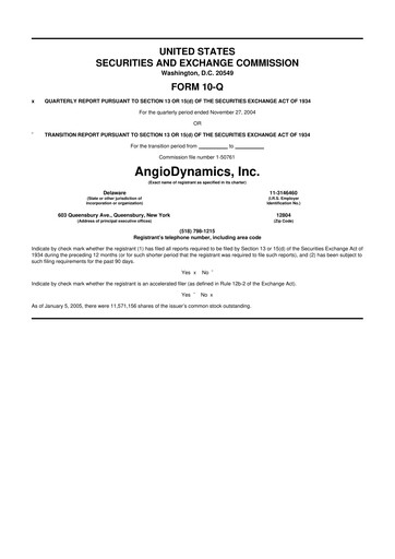 Thumbnail AngioDynamics 10-Q Quarterly Report FY 
