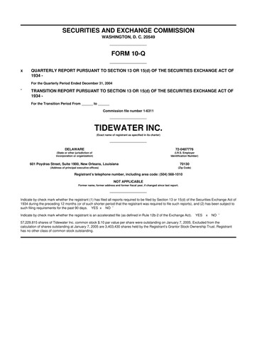 Thumbnail Tidewater 10-Q Quarterly Report FY 
